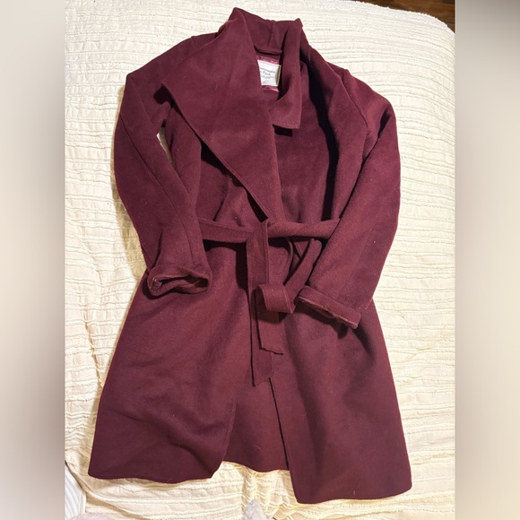 Abercrombie & Fitch - Burgundy Wool Wrap Coat - XS - Picture 2 of 3